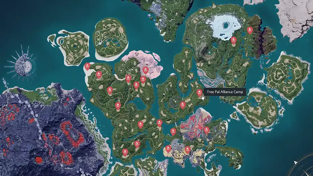 enemy camps locations on map