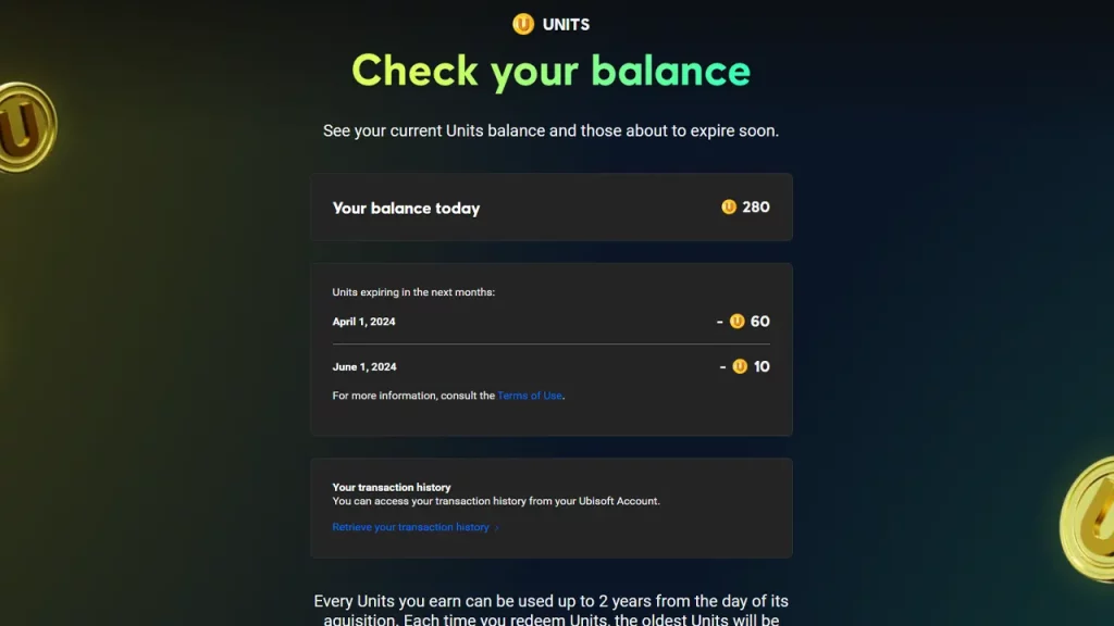how to check ubisoft units account balance
