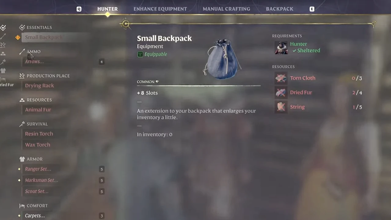 How To Upgrade Your Backpack In Enshrouded