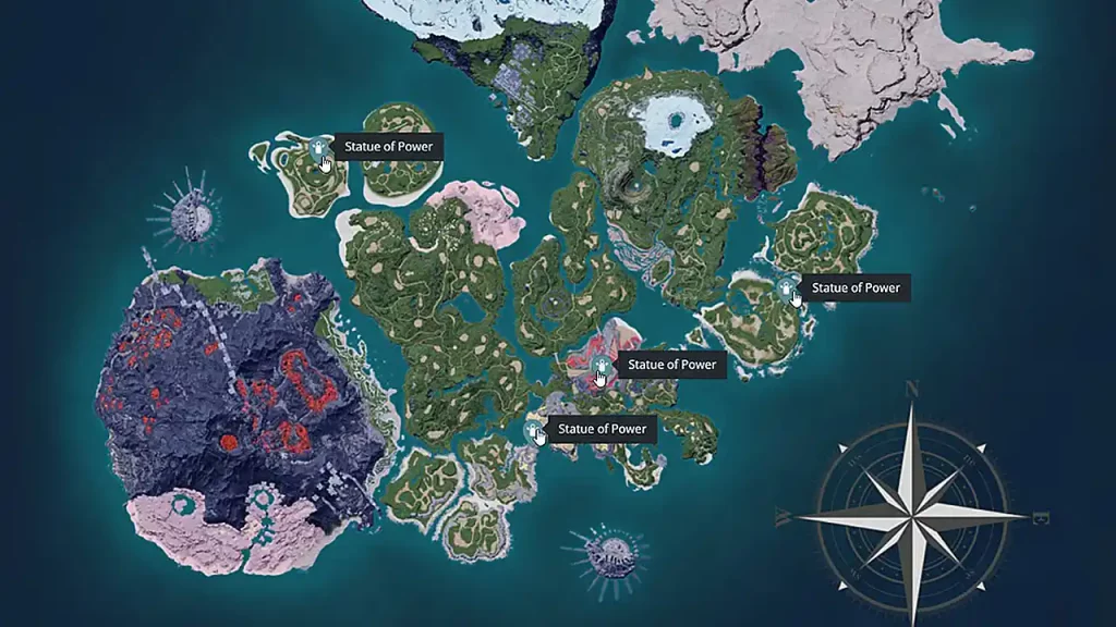 statue of power map locations