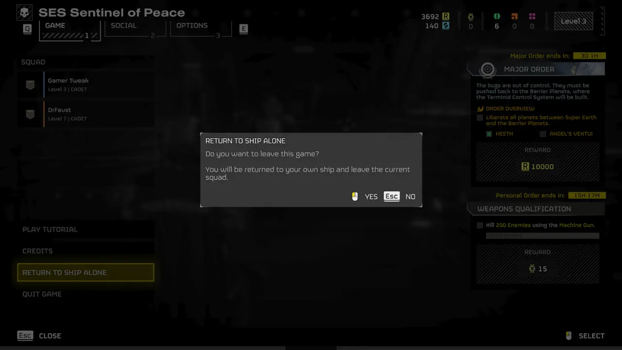 The option to leave groups can be accessed by heading to the game's menu in Helldivers 2 
