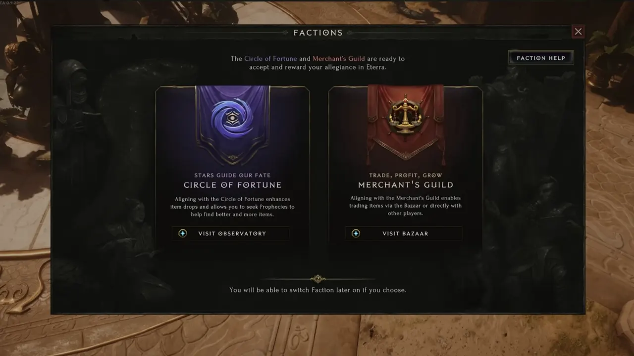 How To Join Circle Of Fortune Faction In Last Epoch