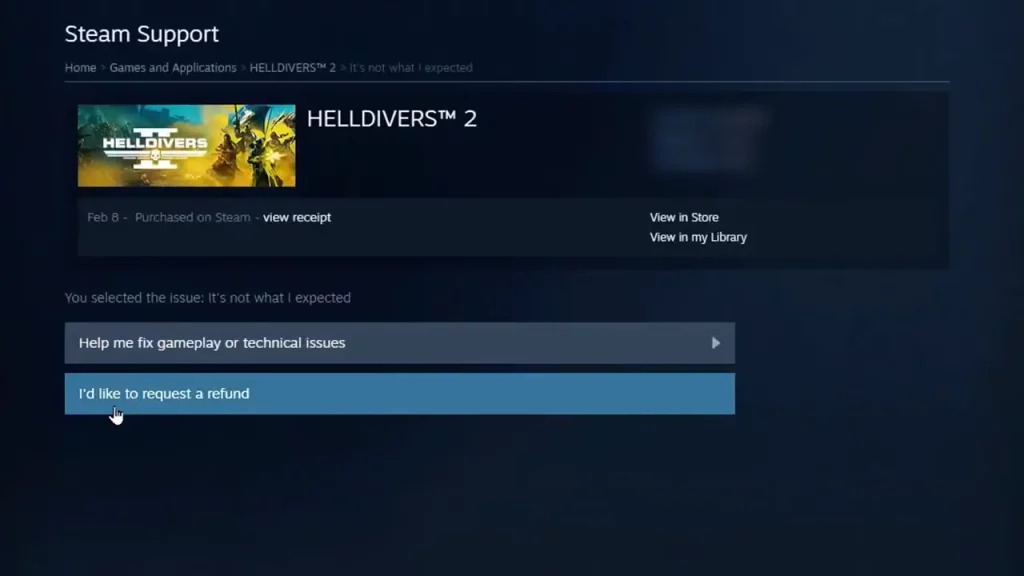 Steam Allows Refund to Helldivers 2 with Under 10 Hours Playtime