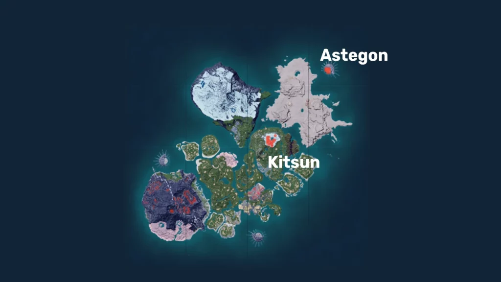 kitsun and astegon map locations in palworld
