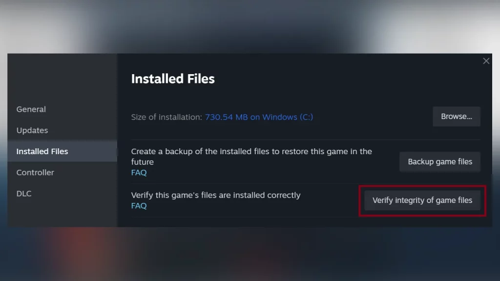 verify game files integrity to fix disk write error in palworld