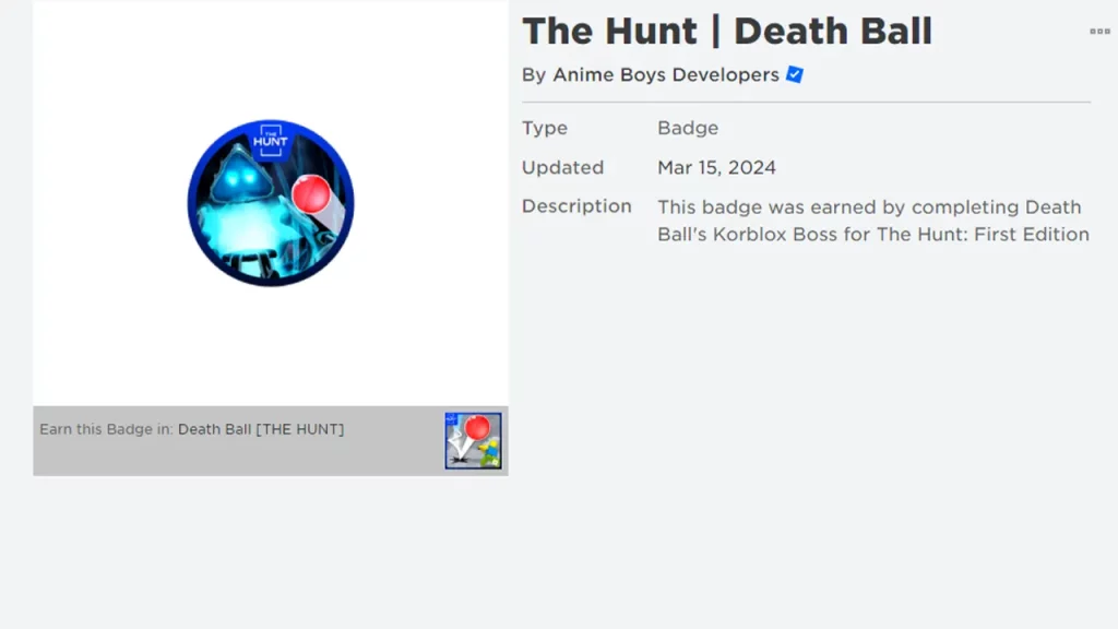 Defeat Korblox and Get The Hunt Badge in Death Ball