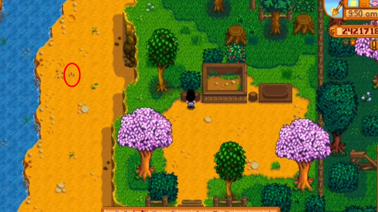 Dig up grass tuft to get Carrot in Stardew Valley