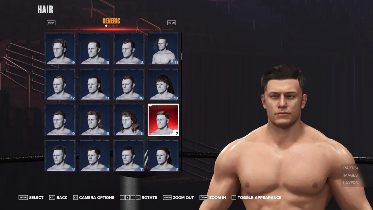 Changing the Hairstyle of a Created Superstar in WWE 2k24
