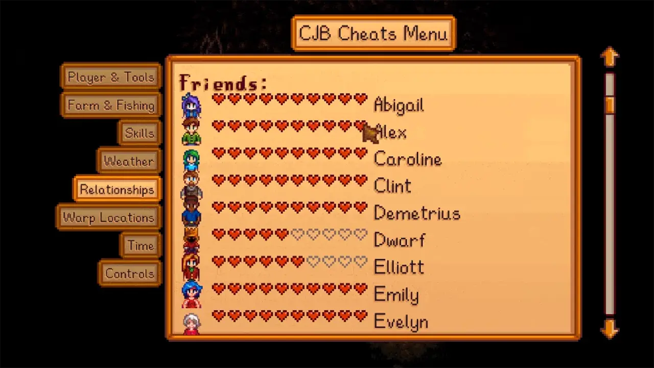 stardew valley cjb cheats menu mobile