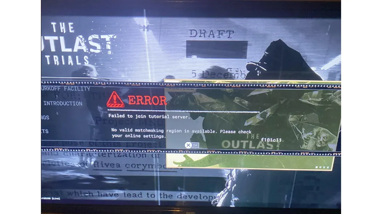 "Failed to Join Tutorial Server" Error Message in the Outlast Trials