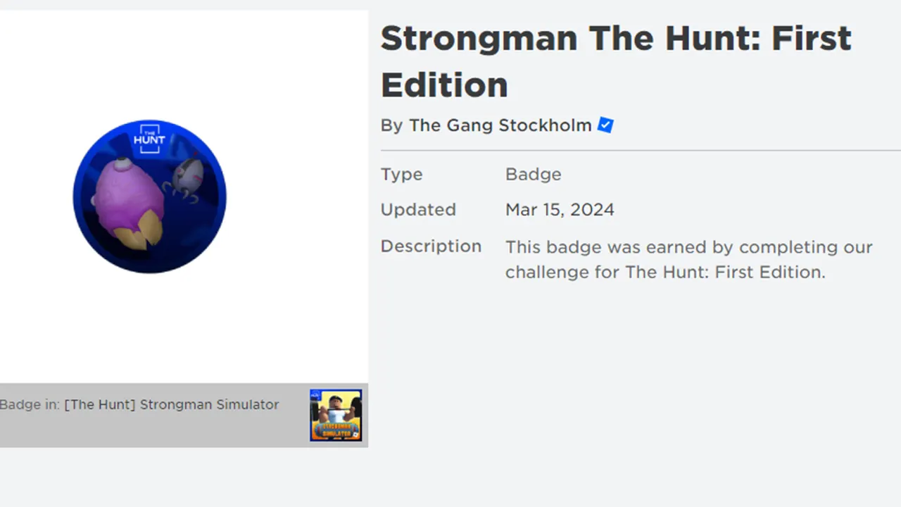 The Hunt Badge in Strongman Simulator