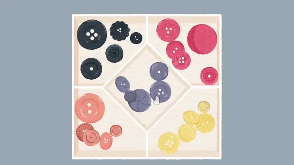 arranging buttons by color
