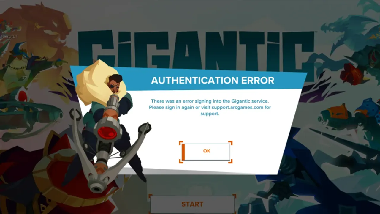 Authentication Error in Gigantic Rampage Edition