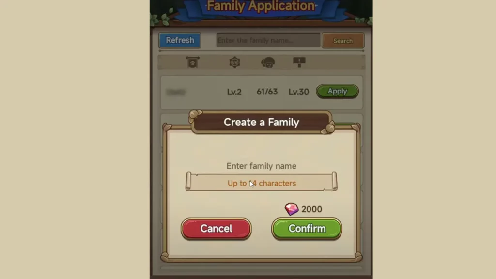 How to Create a Family in Legend of Mushroom