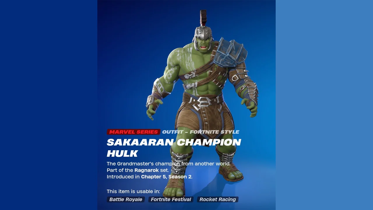 Hulk, champion de Sakaaran dans Fortnite