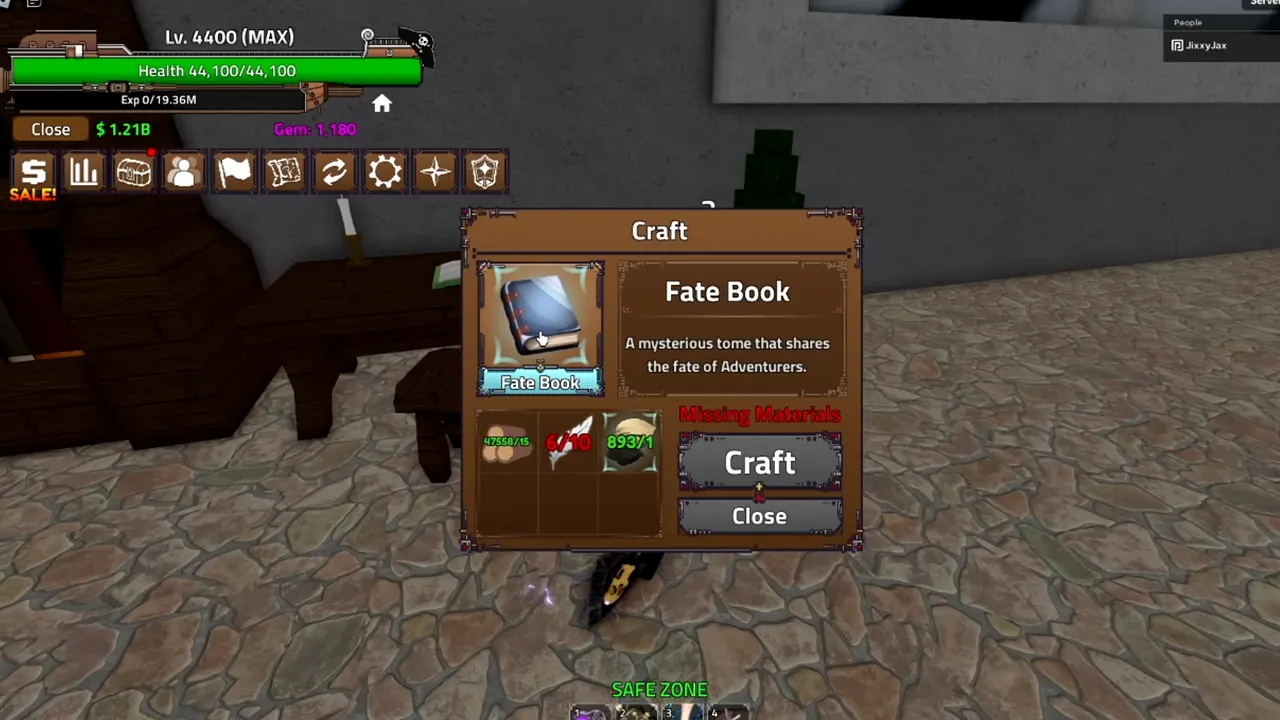 crafting a fate book to get Passives in King Legacy