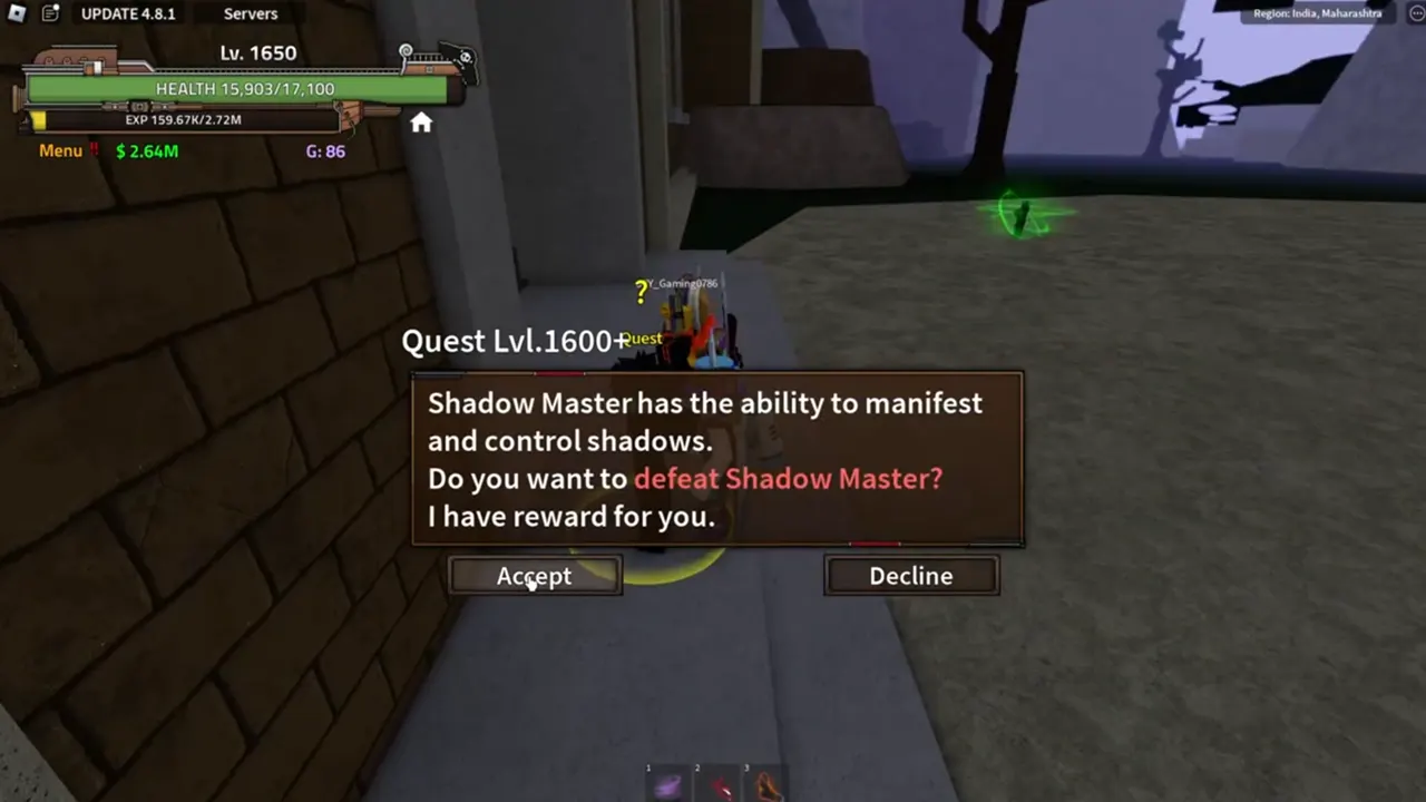 defeat shadow master to get twilight orb in king legacy
