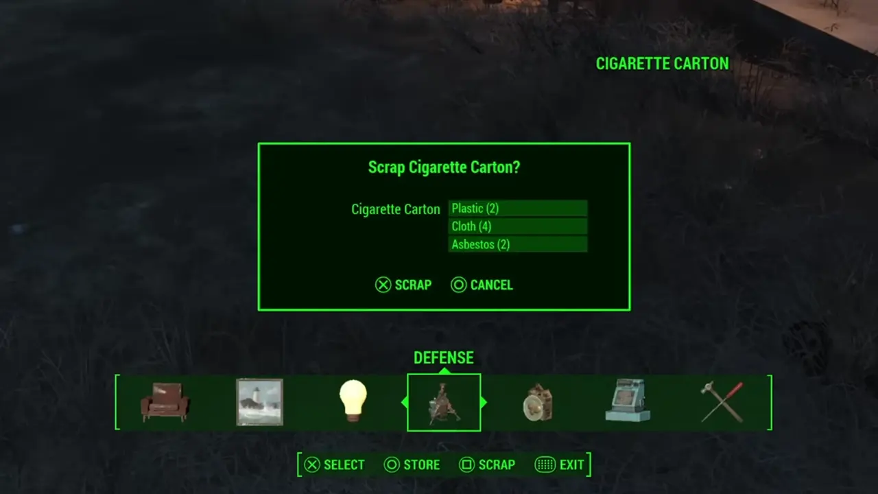 using workshop mode to break down junk in Fallout 4