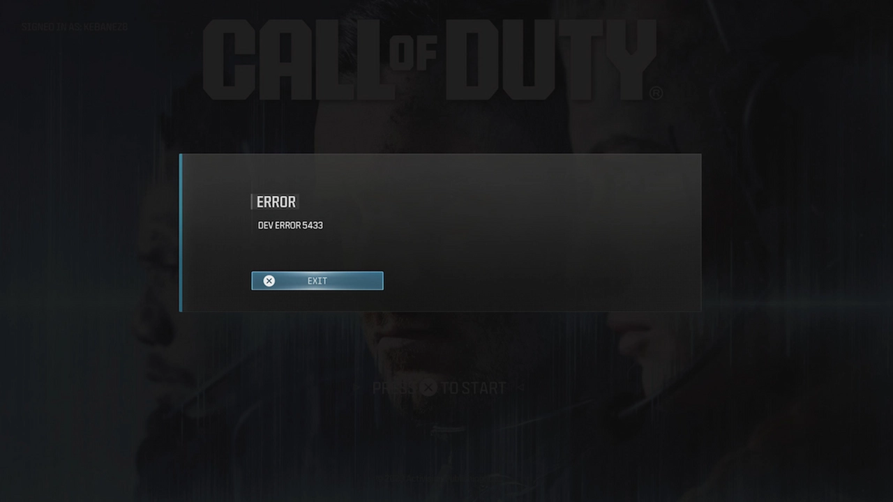 how to fix the dev error 5433 in COD MW3