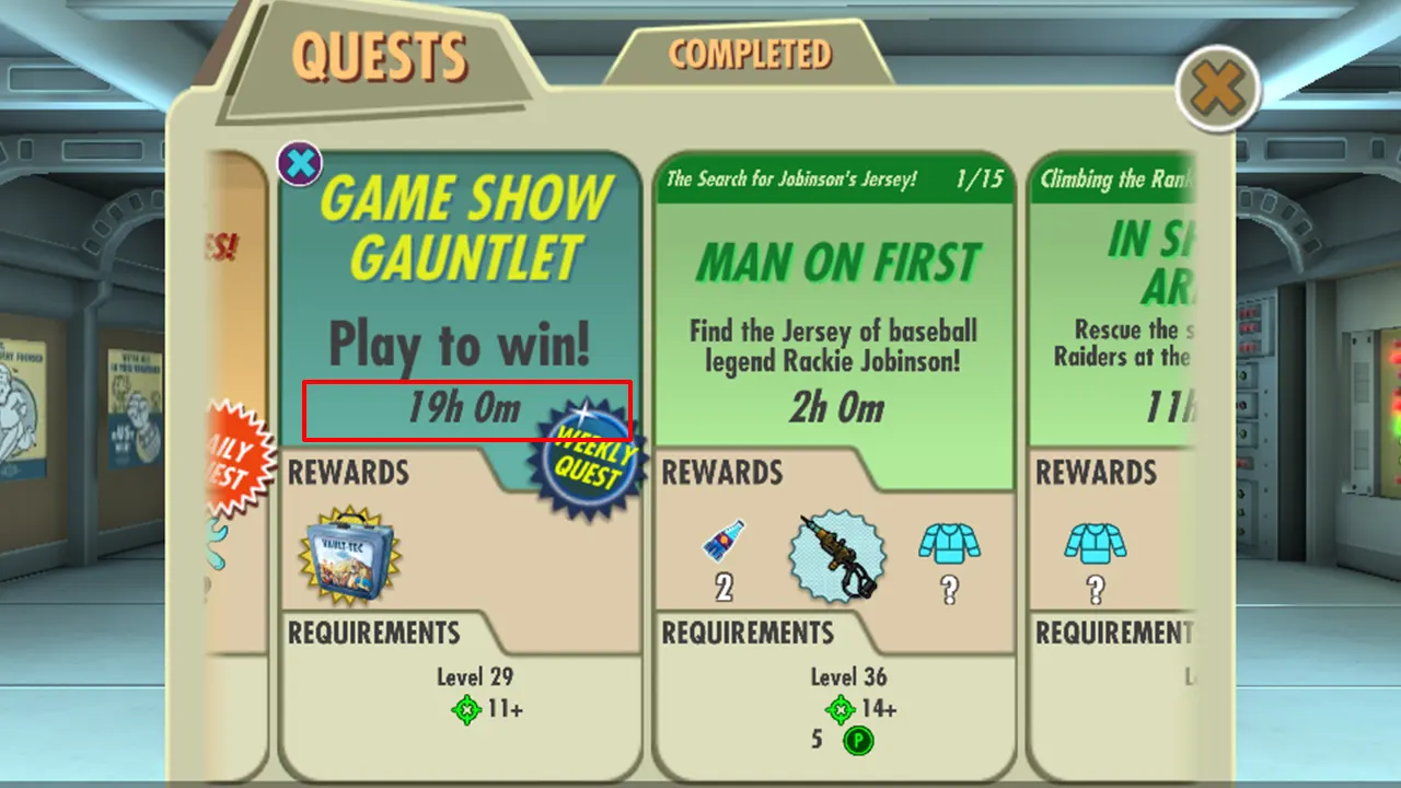 All Fallout Shelter Game Show Gauntlet Quest Answers