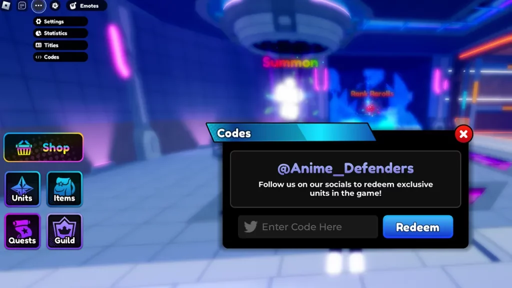 Redeem Anime Defenders Codes