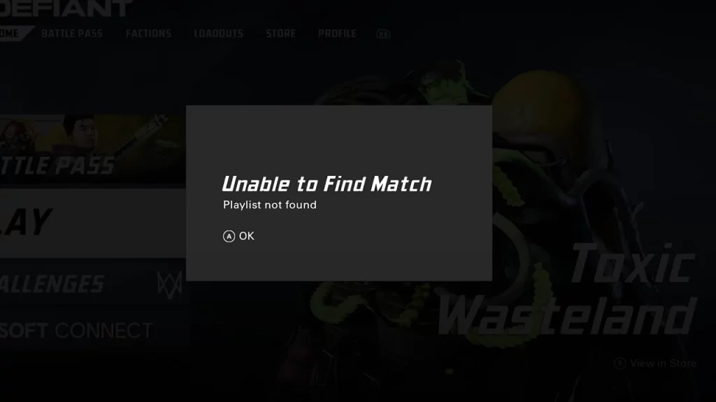unable to find match error xdefiant
