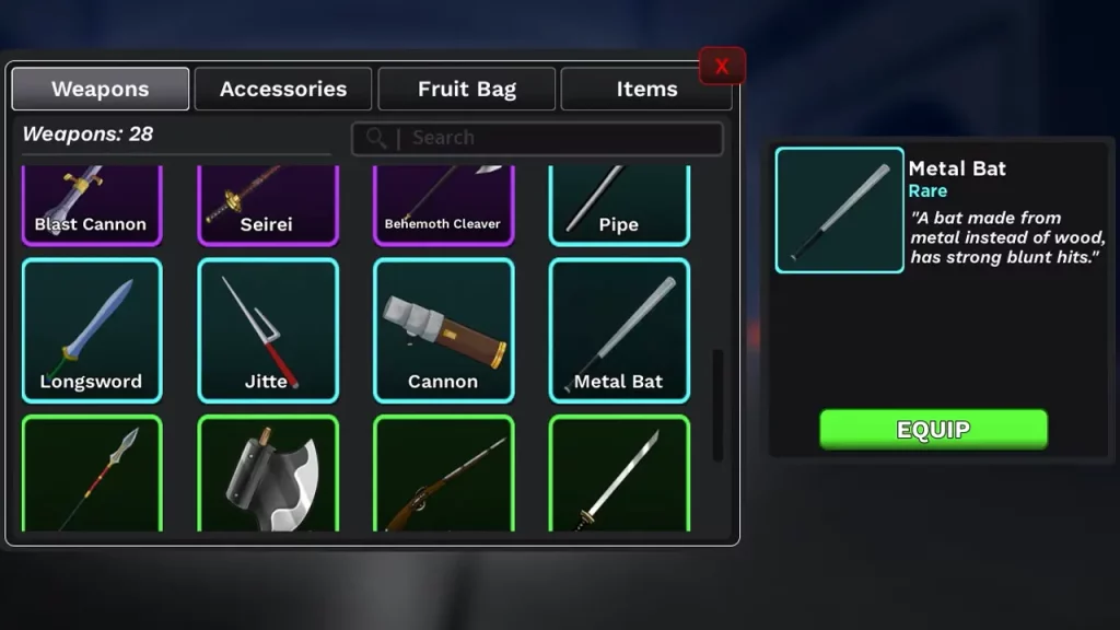 Where to Find the Metal Bat in Roblox Fruit Seas