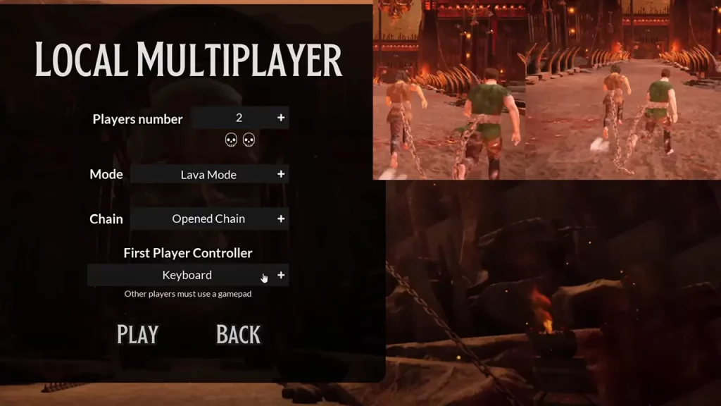 chained together local multiplayer split screen settings