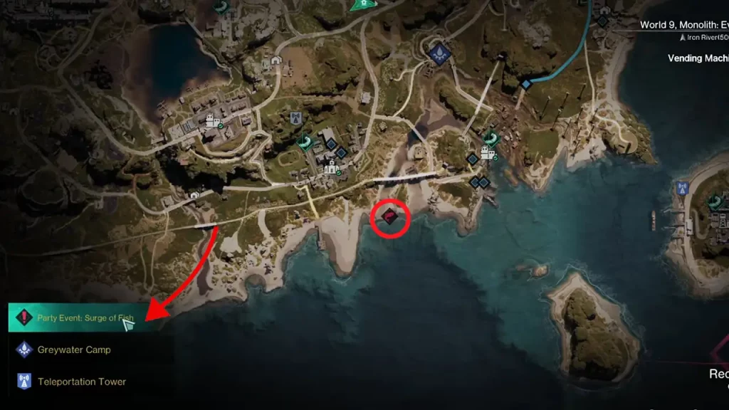 fishing event on the map