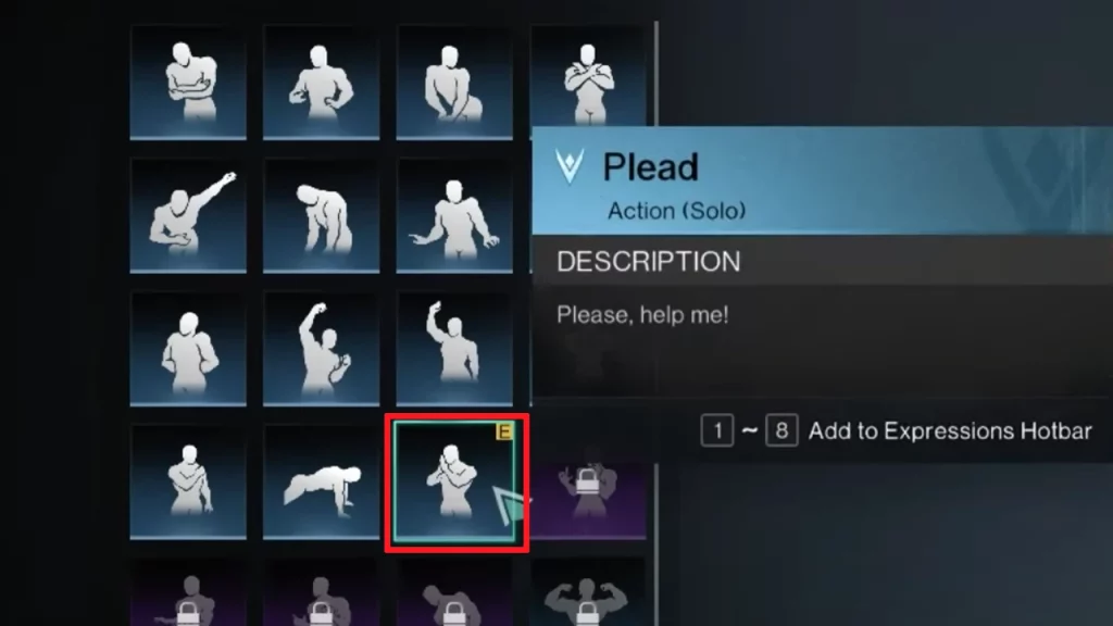 how to add the plead emote once human