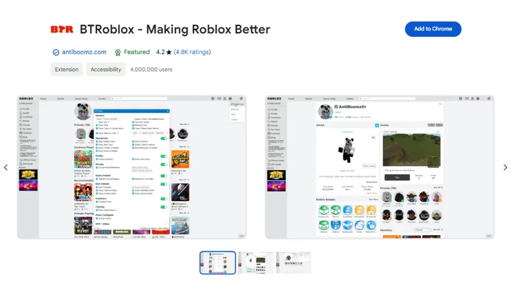 Roblox Last Online Checker-Erweiterung für Chrome
