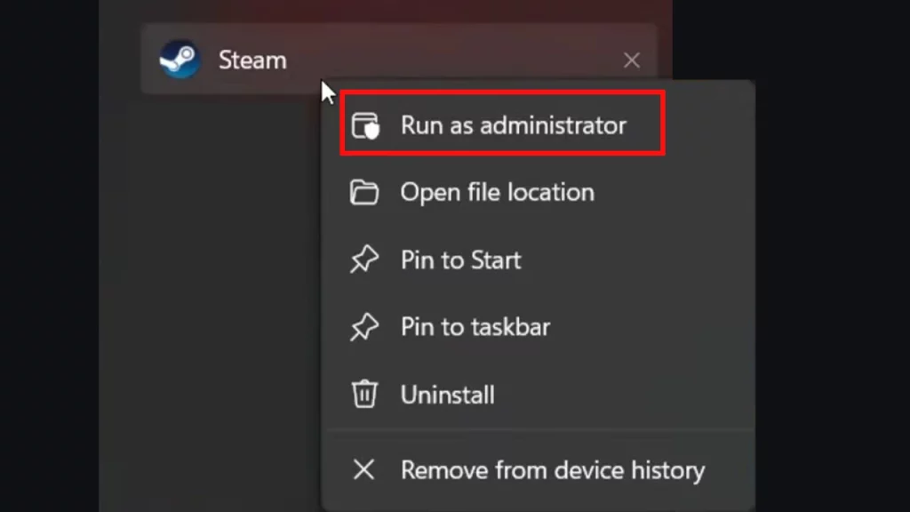 run steam as administrator