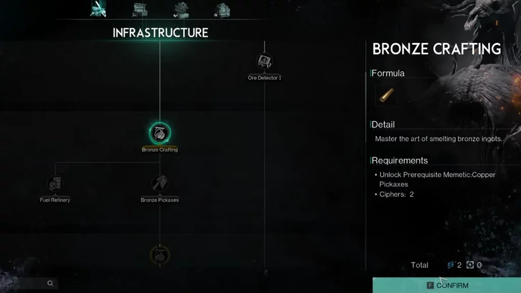 unlocking bronze crafting memetic node