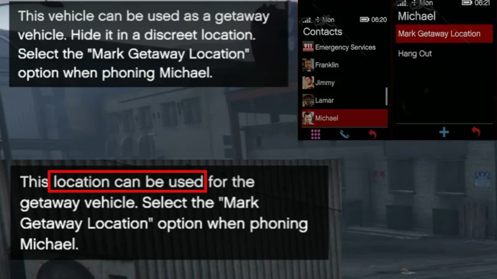 wo kann man das Fluchtfahrzeug Blitz in GTA 5 parken