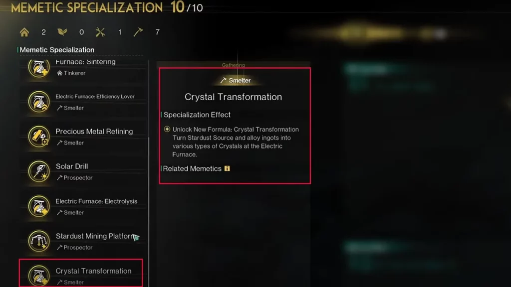 crystal transformation memetic specialization