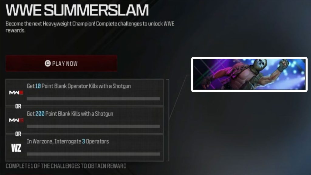 MW WWE Reward: Calling Card