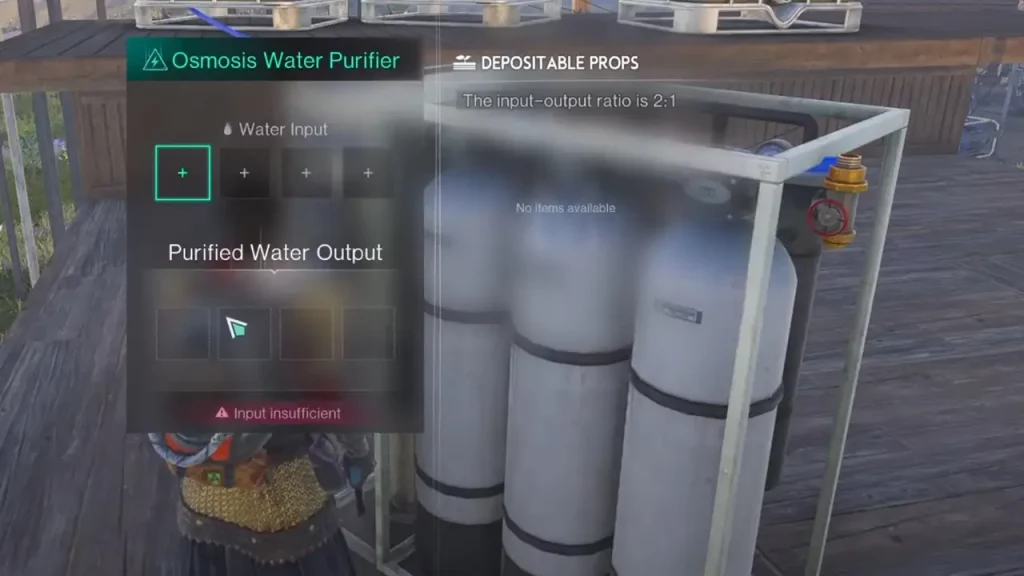 purified water output from osmosis