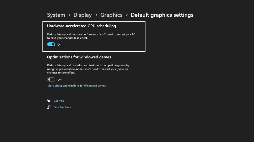 Windows 11 Graphic Settings