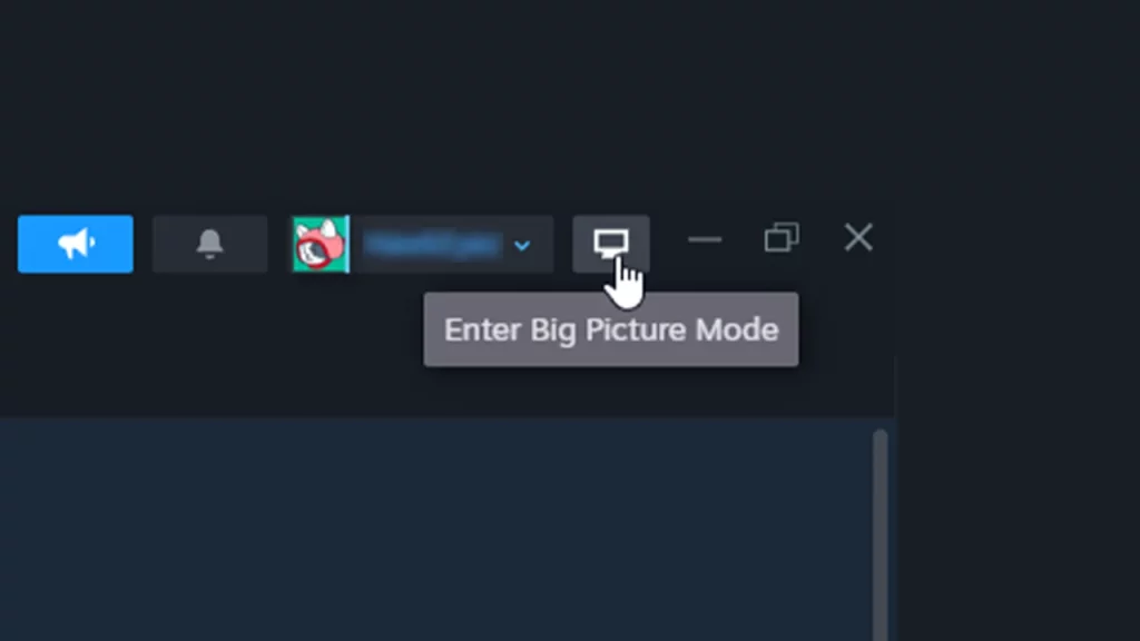 big picture mode button on steam