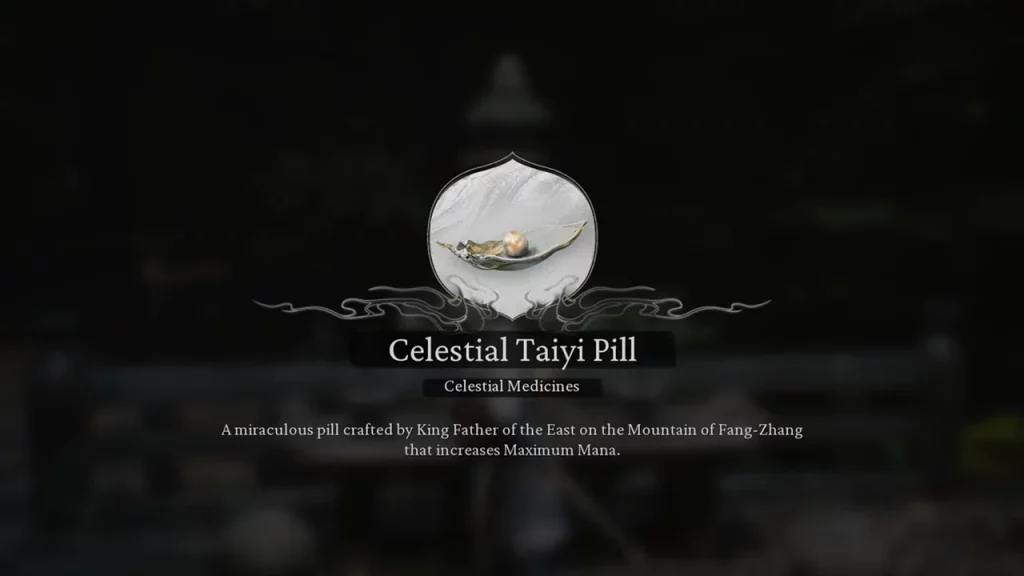 celestial taiyi pill to recover mana wukong