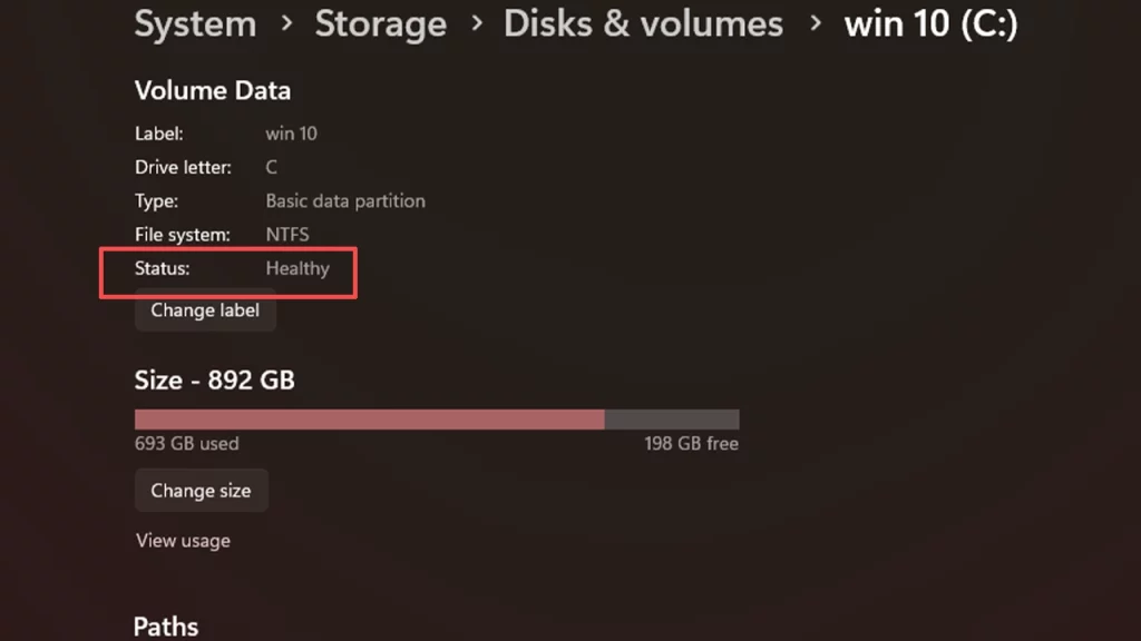 how to check disk health of ssd windows