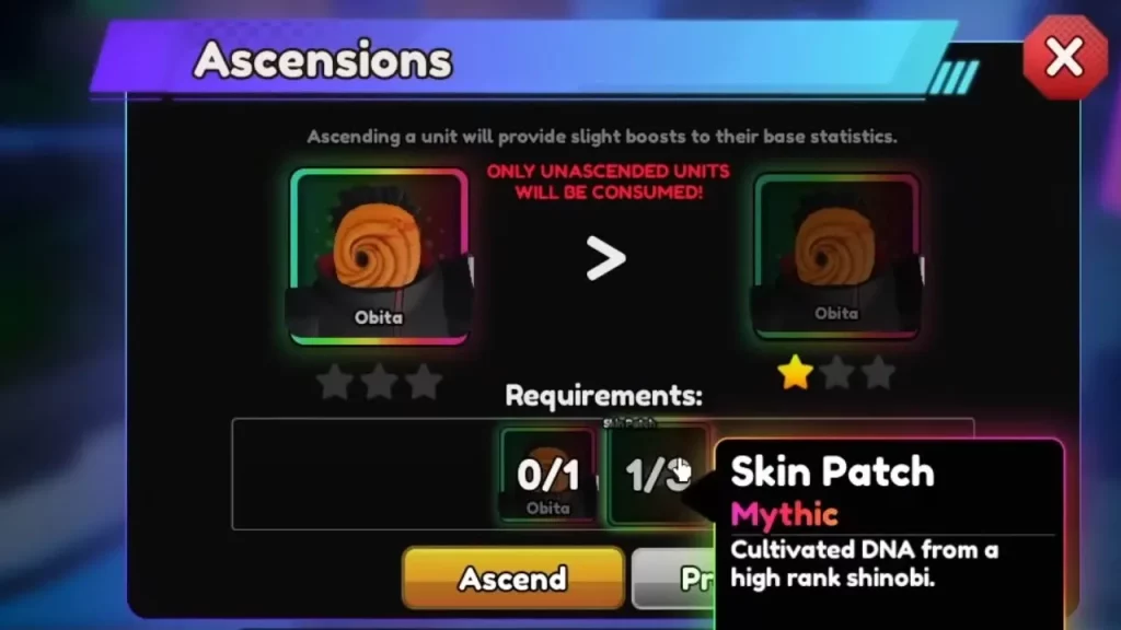 skin patch is also an ascension item