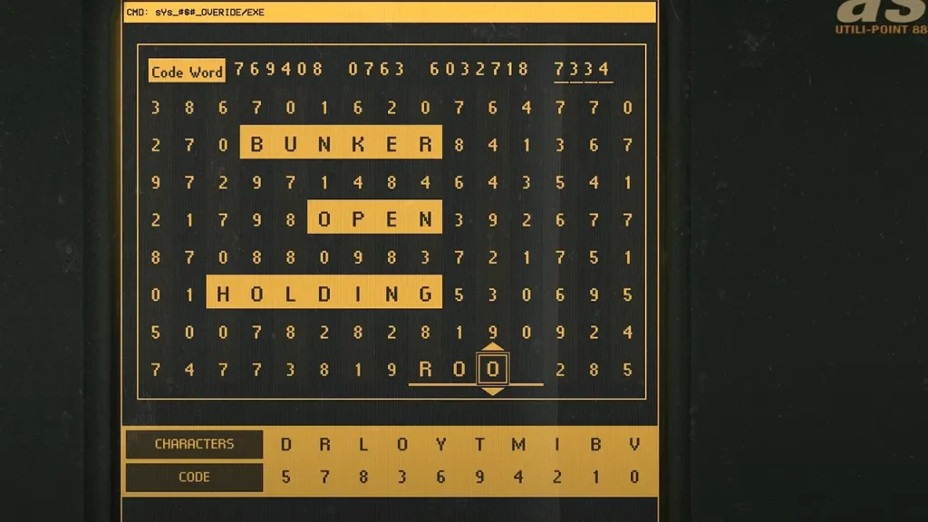 computer code word cipher bo6