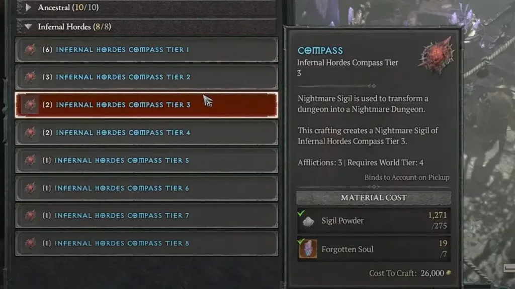 Diablo 4: How to Get and Farm Infernal Compass