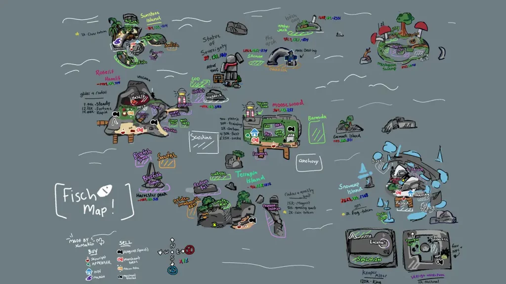 fisch map of island locations