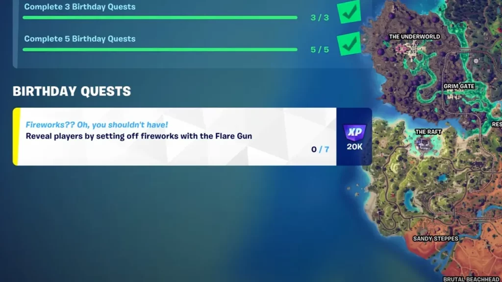 fortnite birthday quest with flare gun