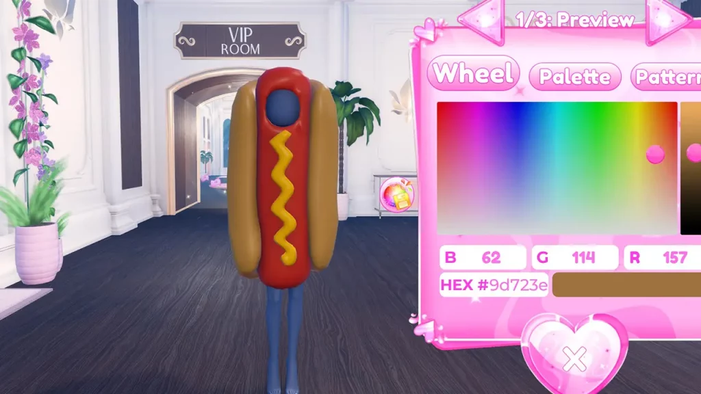 model wearing hotdog outfit dti halloween update