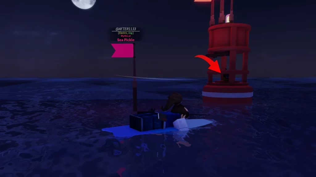 advanced diving gear location on red bouy