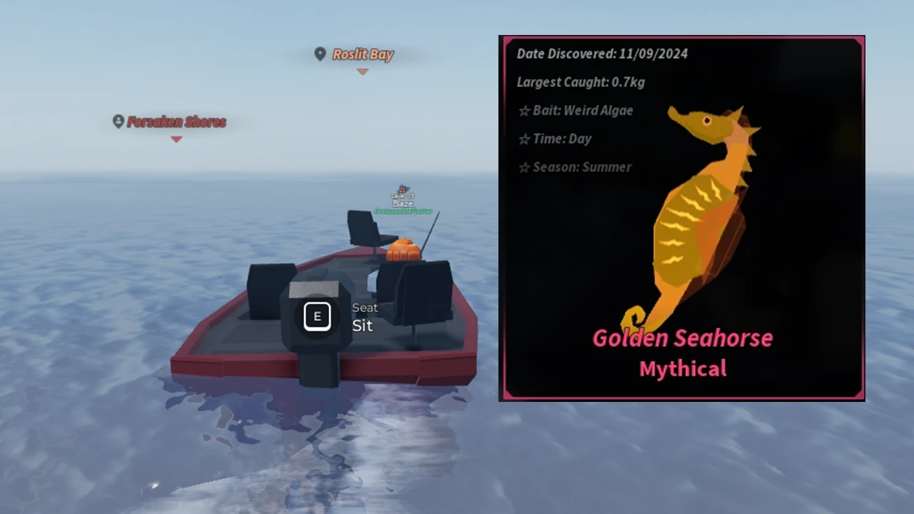 How to Catch Golden Seahorse in Roblox Fisch (Location)