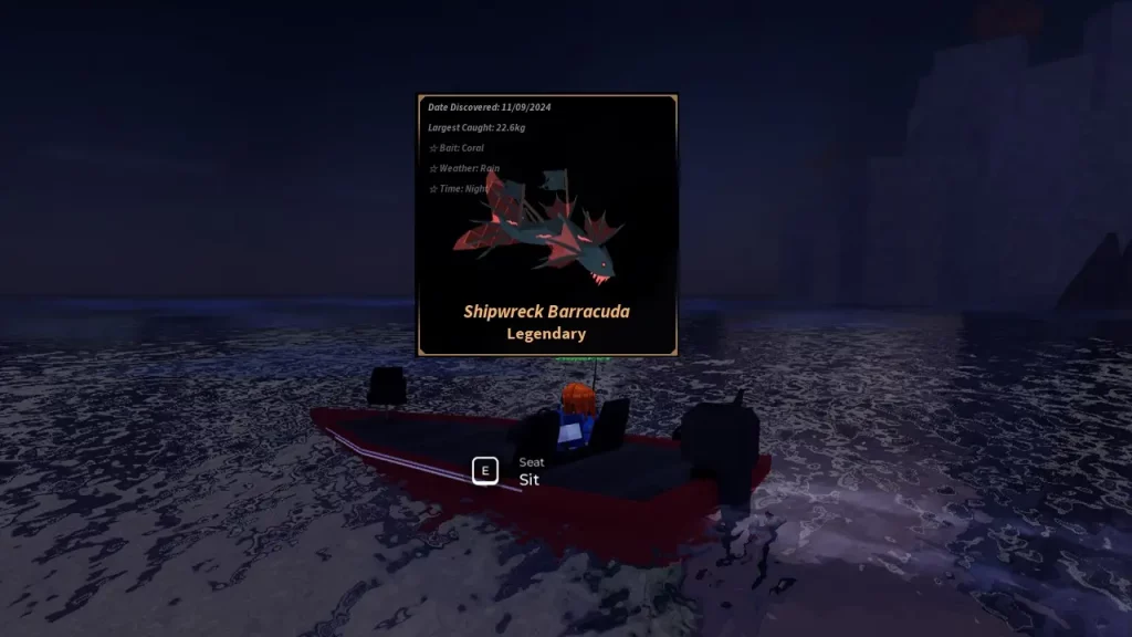 shipwreck barracuda legendary fisch